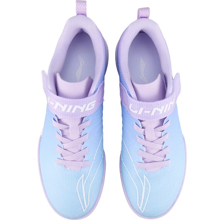 Li Ning Kids Speed Shadow Entry TF Personalized Comfortable Versatile Soccer Shoes Kids Soccer Shoes Blue Purple YKGU030-1