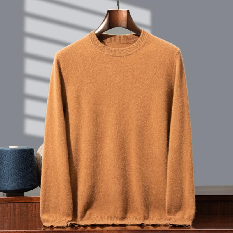 Light luxury baby feeling~ 100% pure cashmere shirt round neck pullover sweater with knitted sweater inside