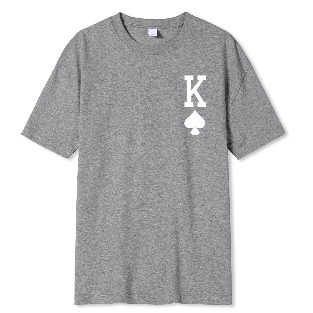 Poker 'K' Men's Short Sleeve T-shirt Casual Multicolor Top For Men Cotton Loose Oversized T shirt Personalized trend Tees