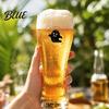 Handheld Slimming Shape Cup 400ML Beer Glass Spooky Pumpkin Ghost Black Cat Halloween Durable Thick Glass Tumbler Cup Holiday Tall Glassware