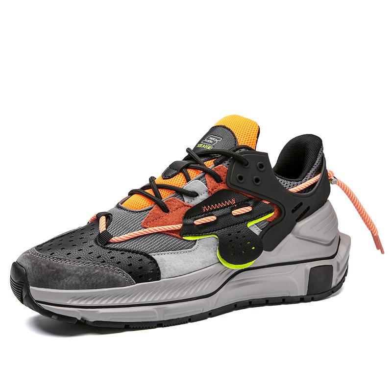 Frühling neue Farbkombination Dad Shoes Plateau FreizeitsportSchuhe Schnürung vorne Mittelhohe Schuhe Große Größen Schuhe