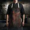 Novelty Barbecue Apron Halloween Butcher with Realistic Blood Stain, Washable Protective Work Apron, Funny Prank Gift Horror Costume Prop for Cosplay