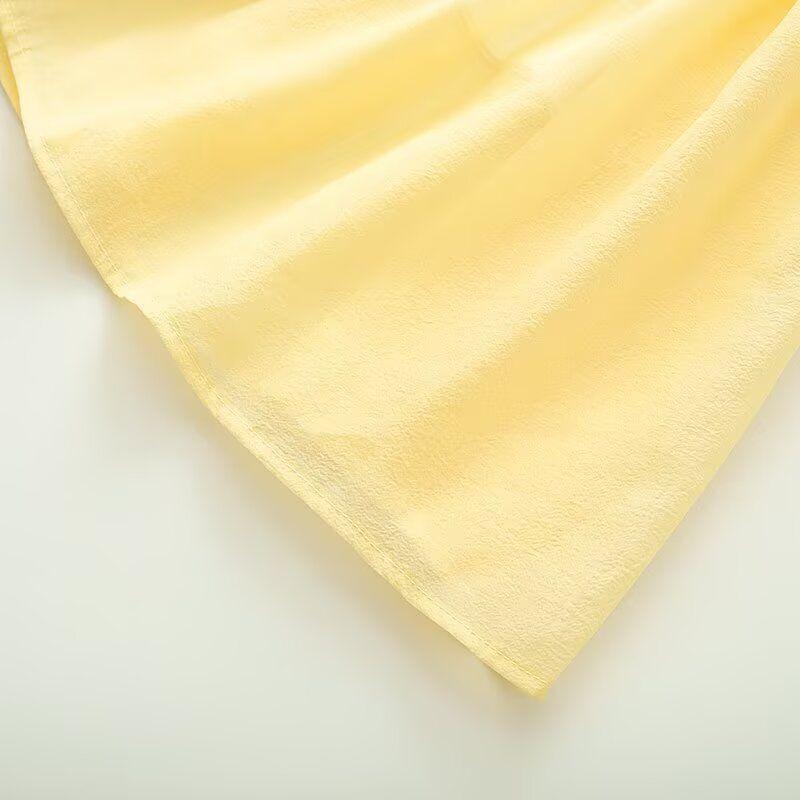 Kaslead New Women clothes Western Style Two-piece Set High Sense Frill Temperament Puff sleeve Dress