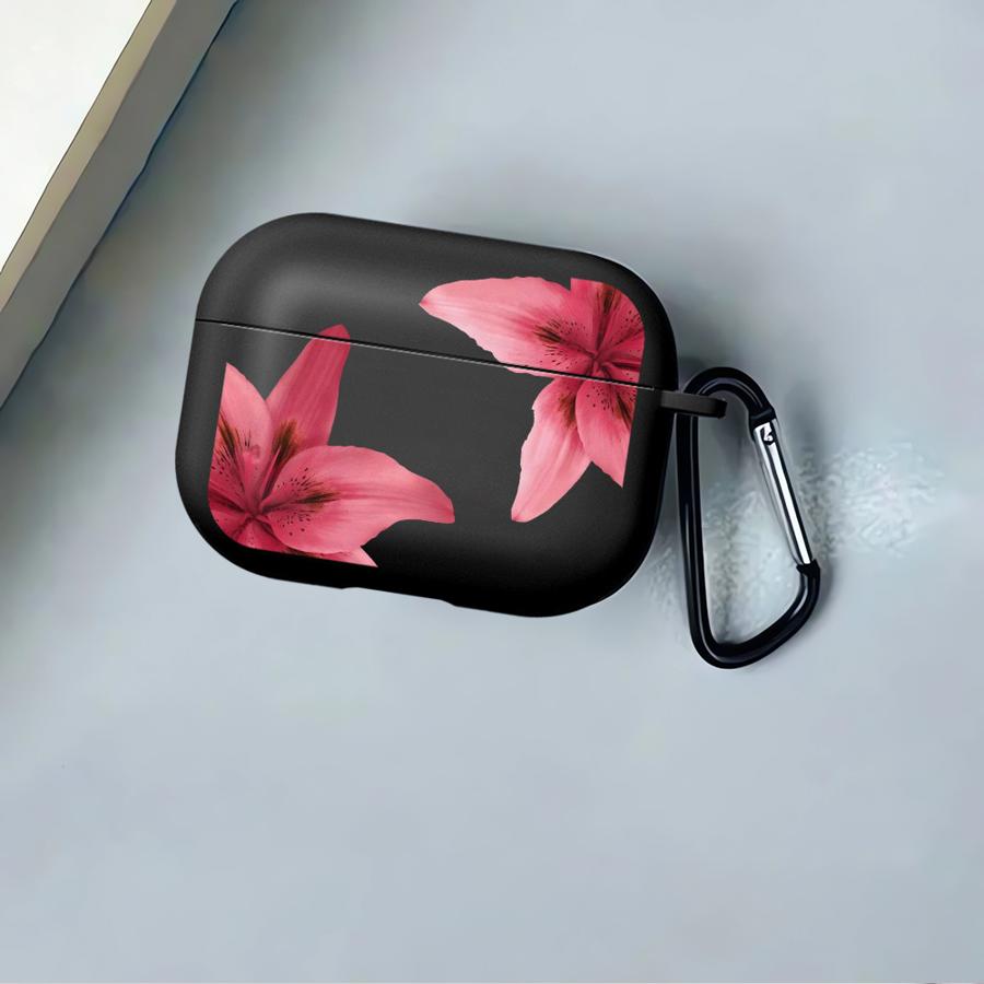Red Lily Flower Pattern Case For Airpods Pro2 3 4 1 Pro3 Pro 2 Earphone Cases Cover