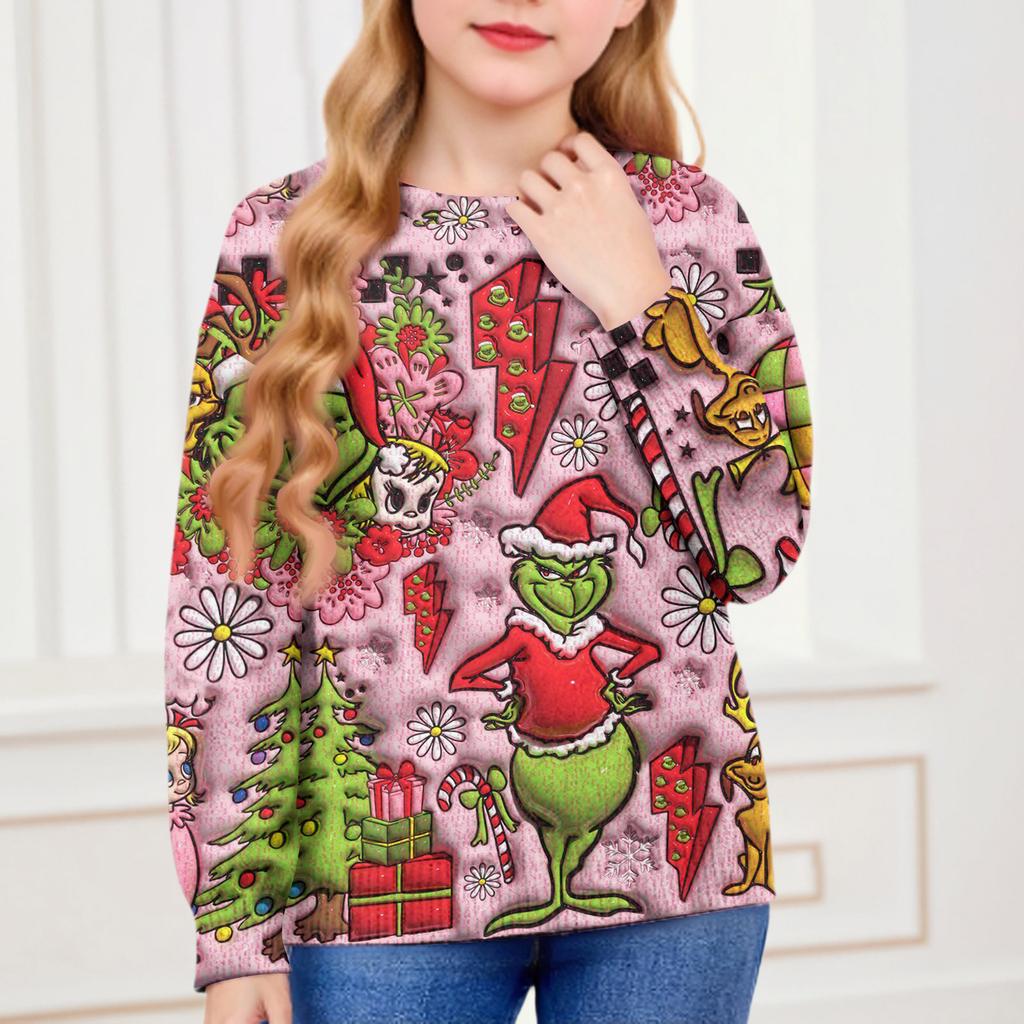 Christmas Day Sweatshirts For Children Boys And Girls Knit Sweater Cute Shirt Fall Crewneck Pullover Tops