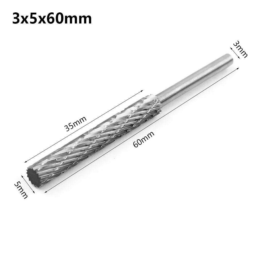 1Pcs 3/4/5/6mm Rotary File Finishing Metal HSS Drill Bit Dual Slot Carbide Burr Milling Cutter