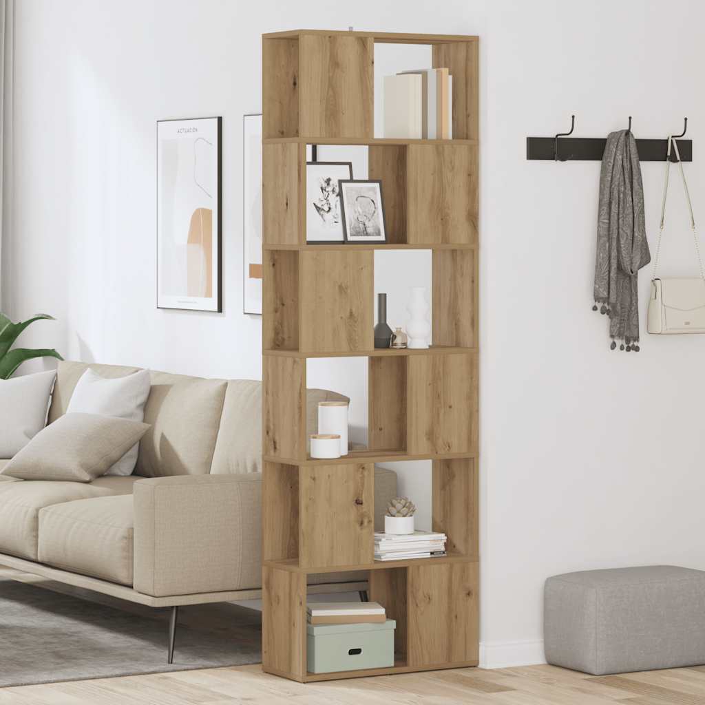 Bookshelf Room Divider Artisan Oak 60 x 24 x 186 cm