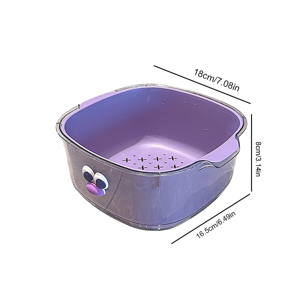 Plastic Drain Basket Double Layer Water Filter Basket Multi-functional Vegetable Washing Basket for Kitchen Living Room