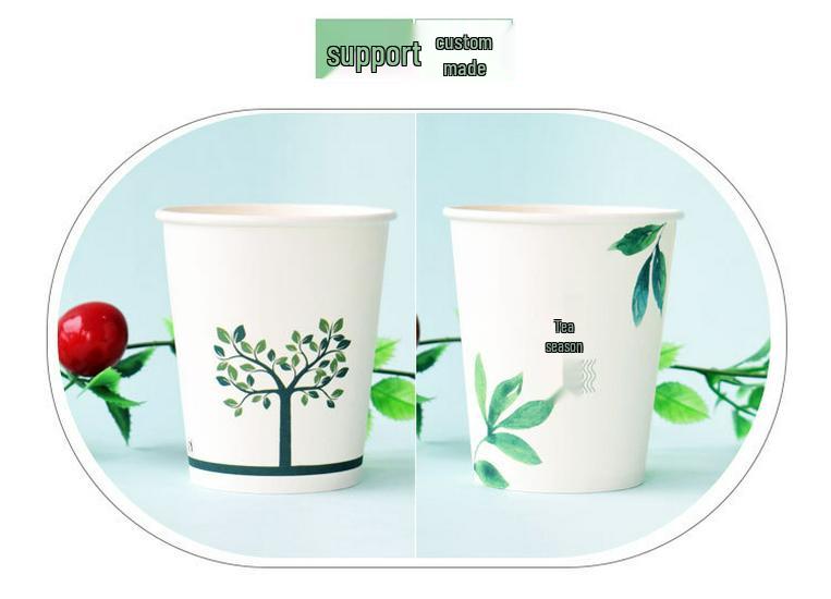 500-Piece Pack of Thickened Disposable Paper Cups for Home & Commercial Use, Suitable for Drinking Water or Tea, Customizable with Printed Logo.