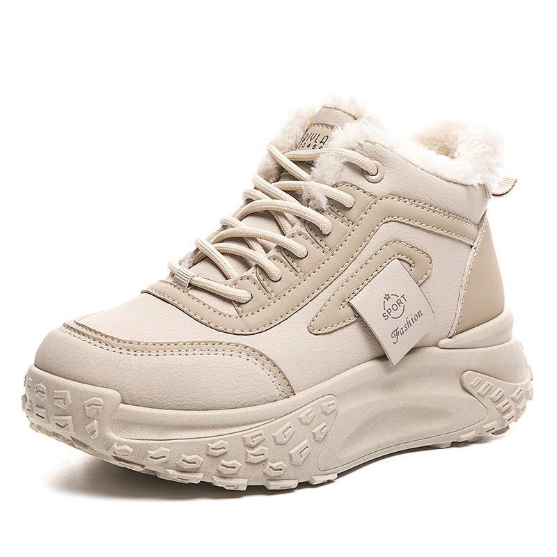 Winter Plus Velvet Warm Snow Boots, High-top Waterproof Ladies Thick-soled Wear-resistant Sports Cotton Shoes