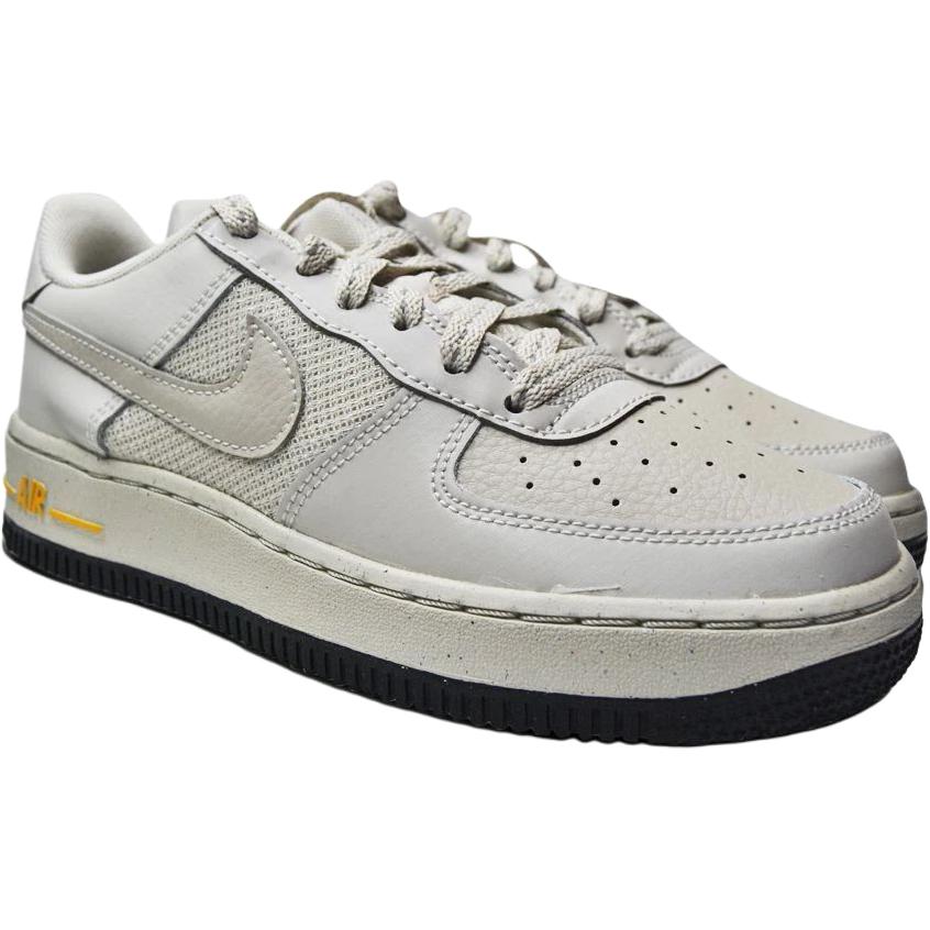 Nike Air Force 1 Low GS Light Bone Kinder Sneaker Creme Schwarz University-Gold DQ1102-001