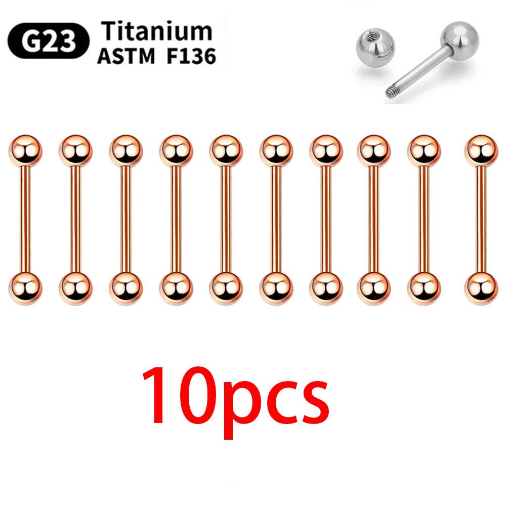 1/10pcs External Internal thread Piercing Jewelry G23 Titanium 14G 16G Long Industrial Barbell Ring Tongue Sexy Barbell