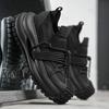 Mode Herrenschuhe 2025 Neu Frühling Atmungsaktives Mesh Fly Weave Dicke Sohle Höhenerhöhend Mode Rutschfest Lässig Sportliche Klobige Sneaker