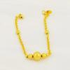 Elegant 24K Gold-Plated Copper Bead Bracelet for Women 