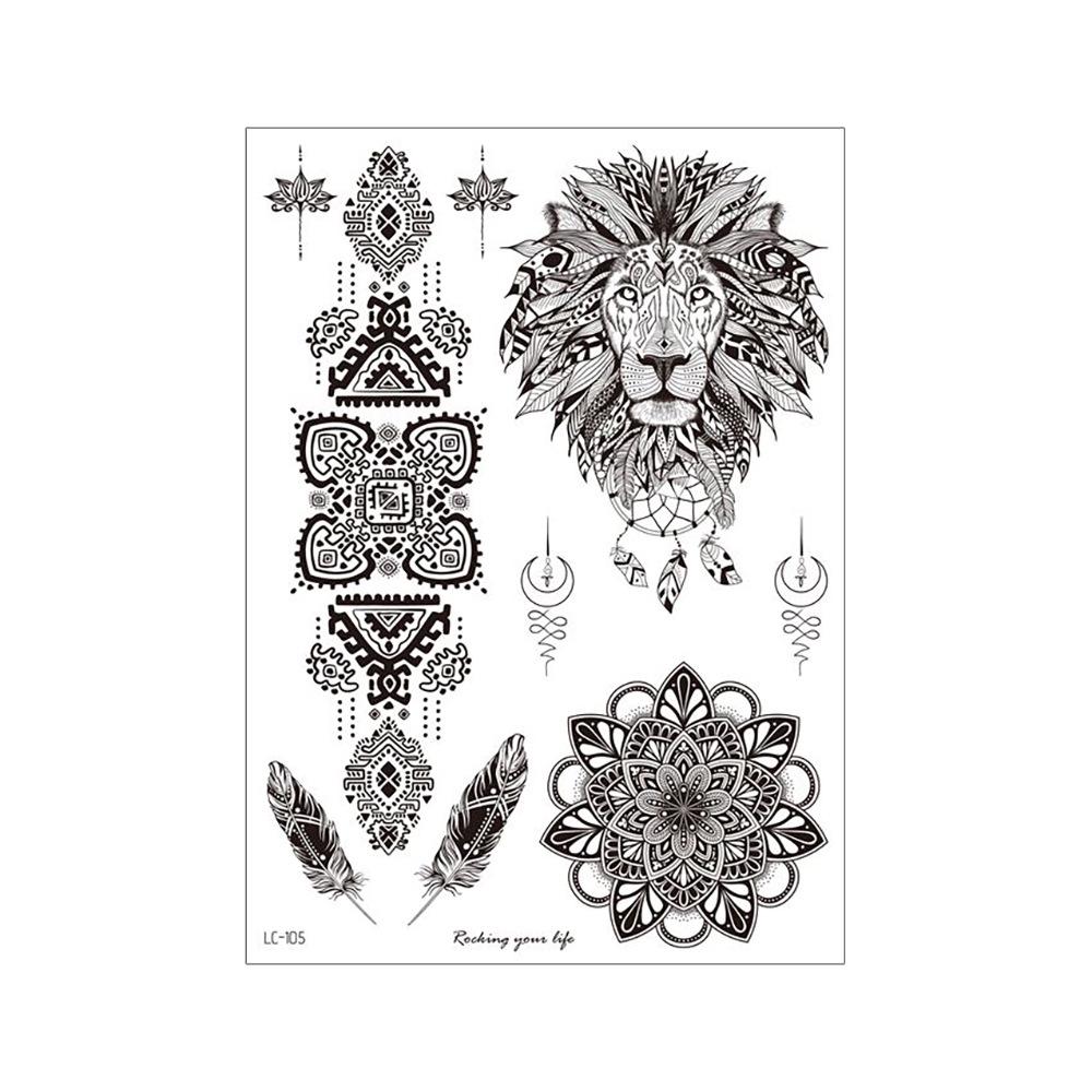 Mandala Flower Temporary Tattoo Sticker - Retro Hand & Collarbone Design