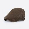 Korean Style Men Beret Hat British Style Forward Peaked Cap Adjustable Mesh Flat Cap  Summer
