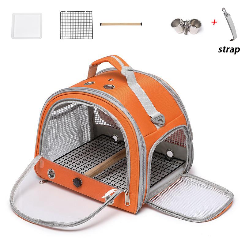 

Portable Parrot Bird Outdoor Bag Cage Crossbody Breathable Travel Birds Bag Carries with Accessories Bird Cages Set Supplies