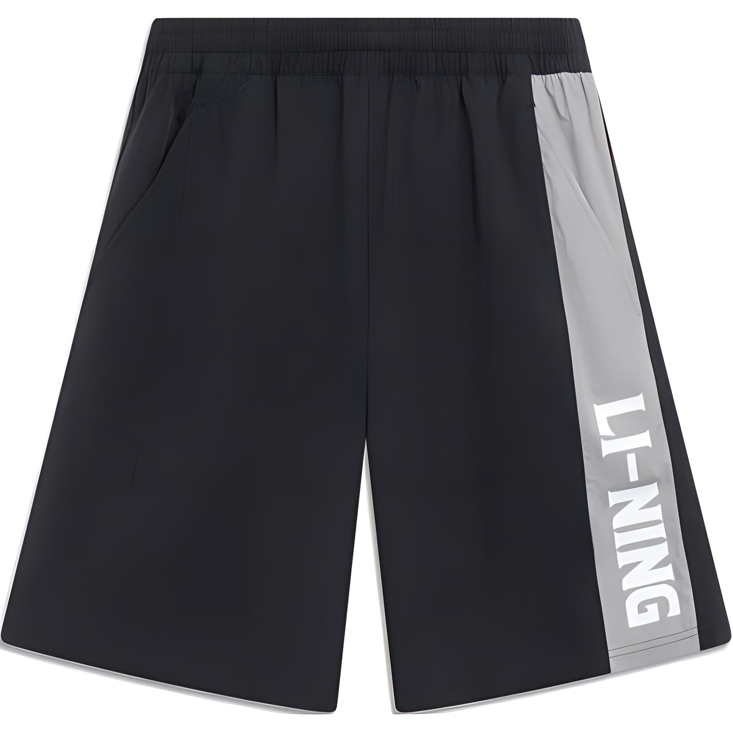 

Li Ning Серия спортивного образа жизни Буквенная вставка Средняя посадка Удобные Дышащие Свободные Прямые Повседневные Шорты Мужские шорты Черный AKST013-2 M