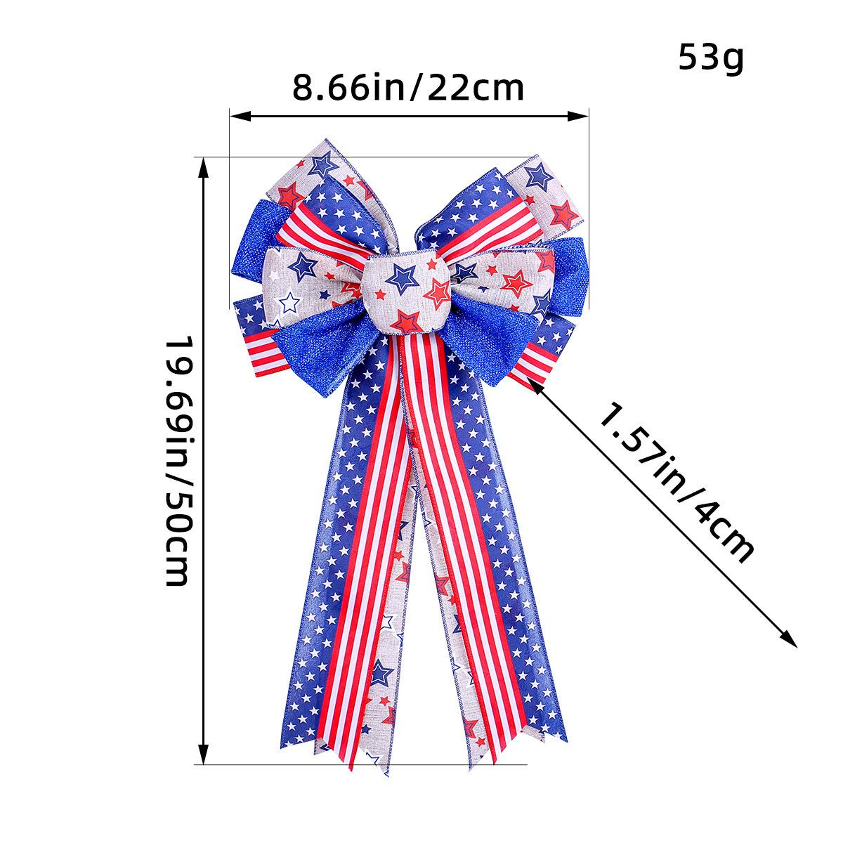 

Independence Day Bow Decorative Props, Holiday Flag Star Striped Bow Ribbon Pendant GG3-11 five-pointed star model