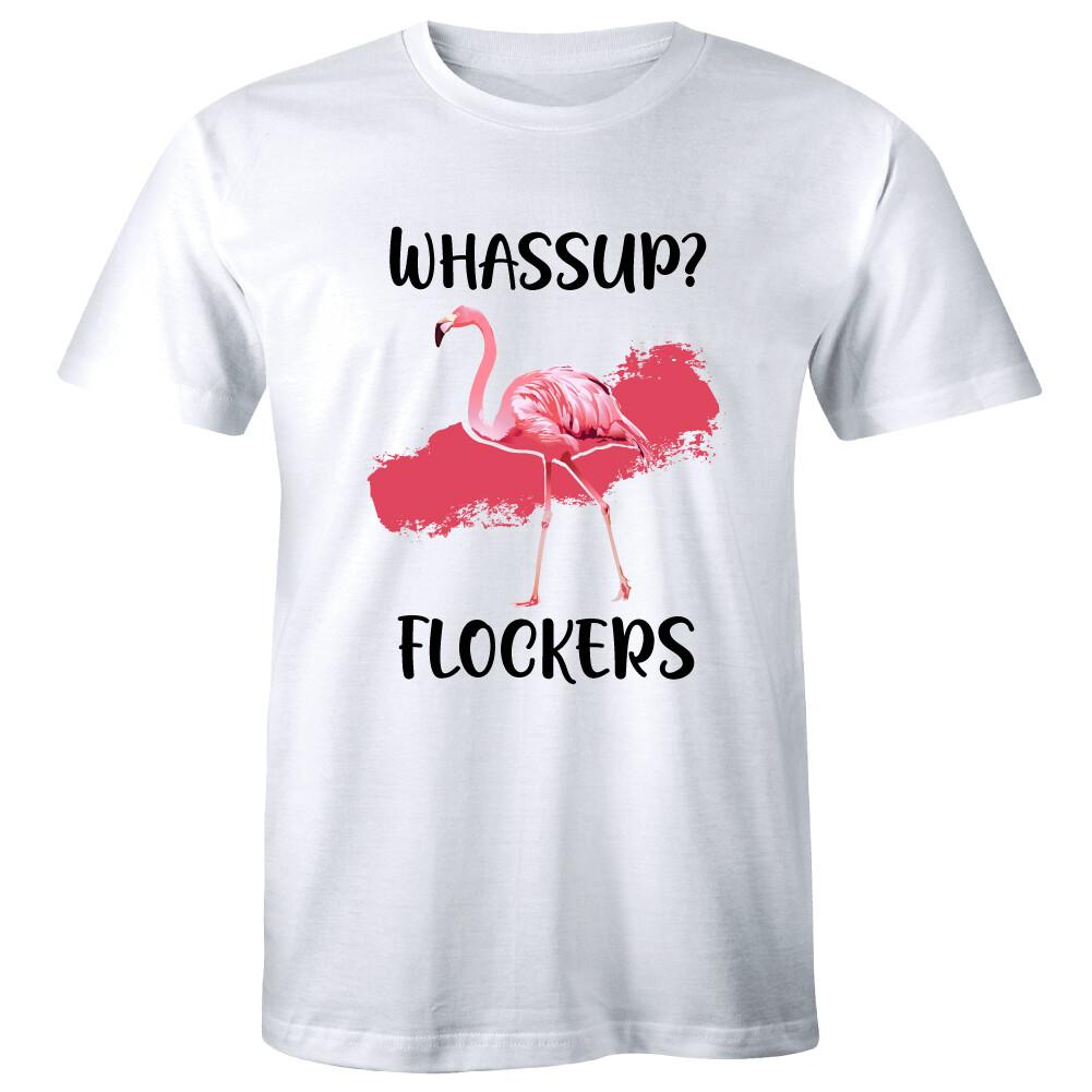 Whassup? Flockers Funny Flamingo with Pink Flamingo T-Shirt for Men XXXL