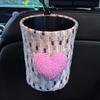 Hanging Car Mounted Garbage Bin Love pattern Auto Seat Back Storage Bag  for Hanging items