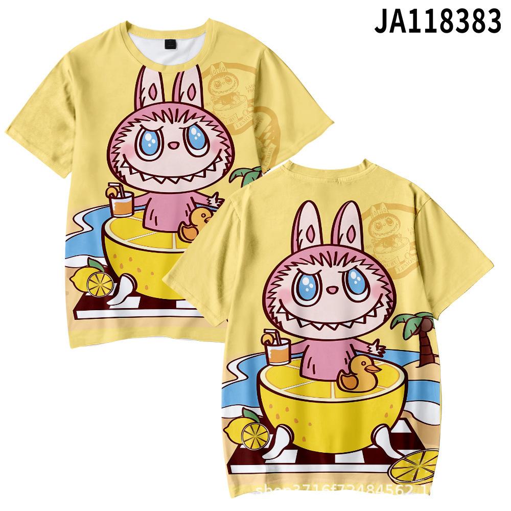 

2025 New Labubu Summer Trendy Loose Fashion T-shirt Women s Daily Comfortable Short Sleeve Children s Casual Round Neck Shirt S