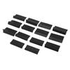 14PCS Bloc de ponçage de contour 3 formes Caoutchouc Noir Outil de polissage de contour flexible pour le travail du bois