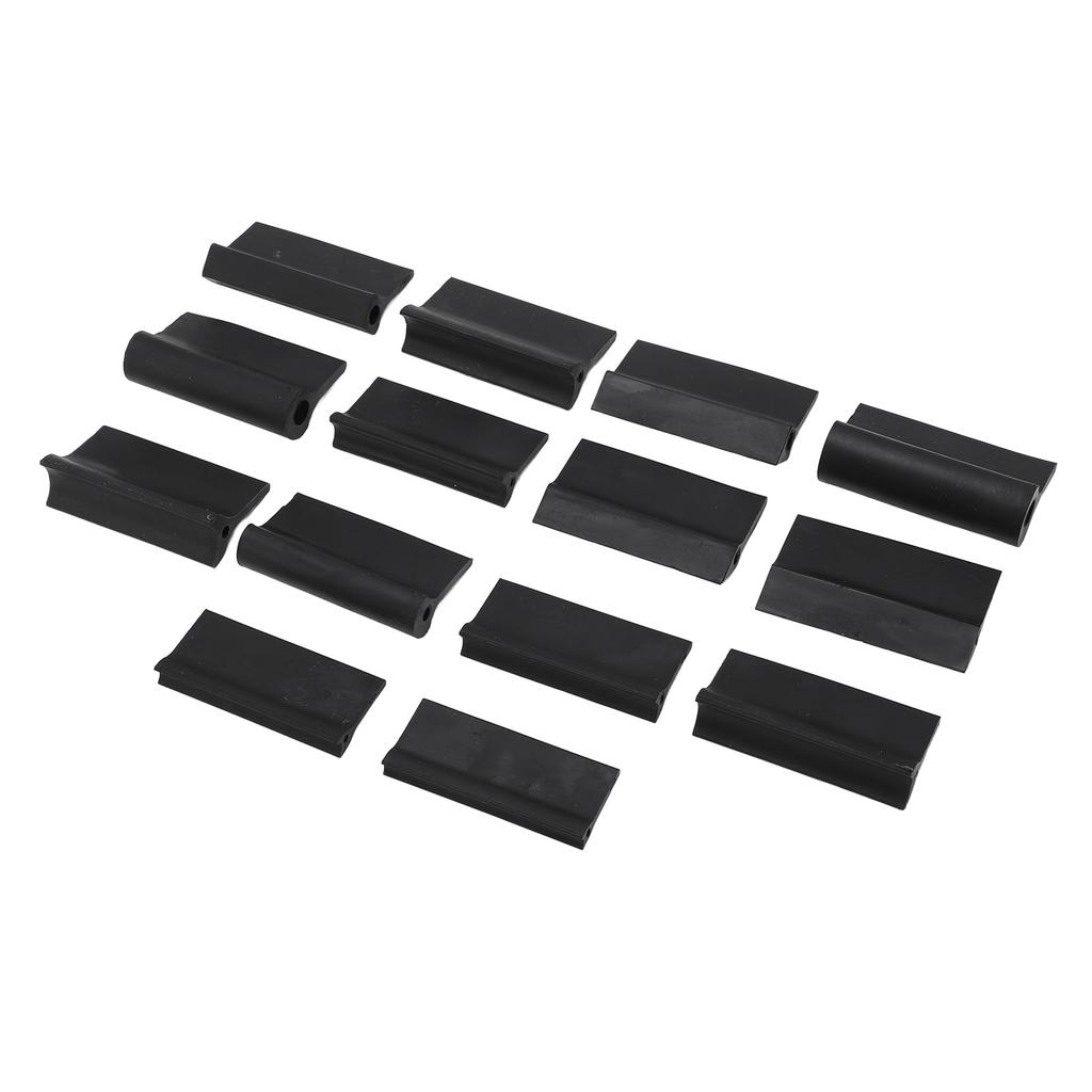 14PCS Bloc de ponçage de contour 3 formes Caoutchouc Noir Outil de polissage de contour flexible pour le travail du bois