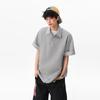 QOTRIOCK Unisex Striped Fake Two-Piece Polo T-Shirt