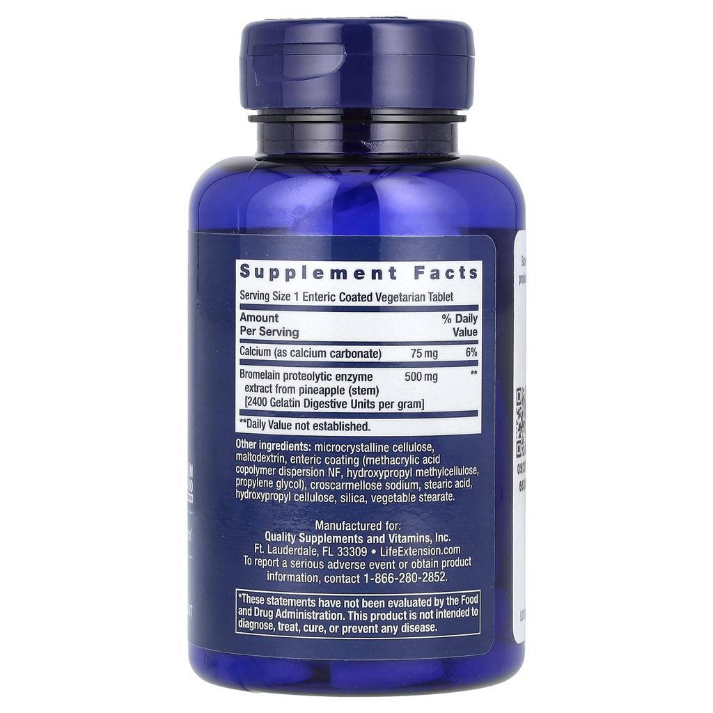 Specially Coated Bromelain, 500 Mg, 60 Enteric Coated Tablets