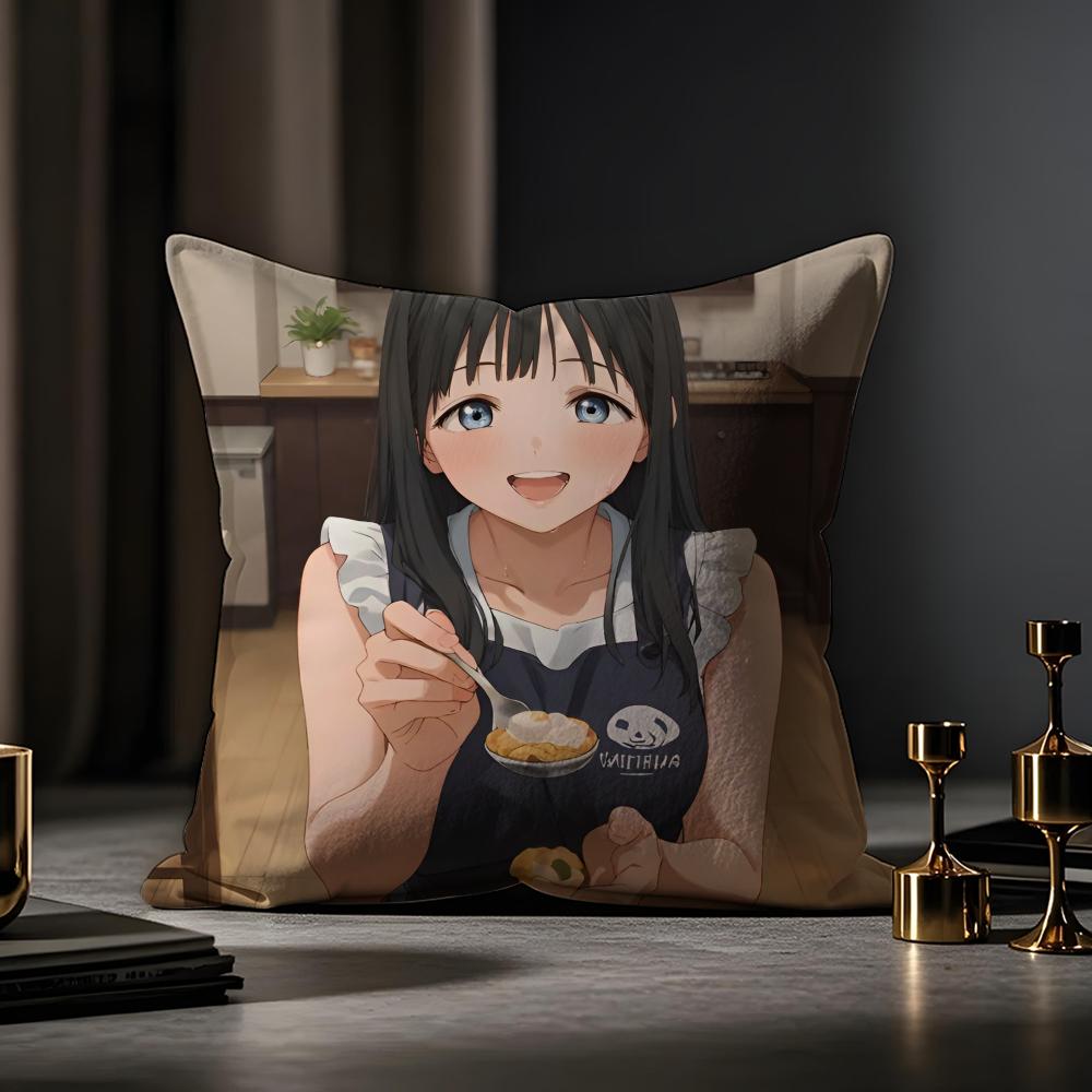 Tomorrowsauce's Sailor Suit Cushion Cover Anti-dustmite Pillowcase Invisible Zipper Silky Short Plush Sofa Cushion Cover