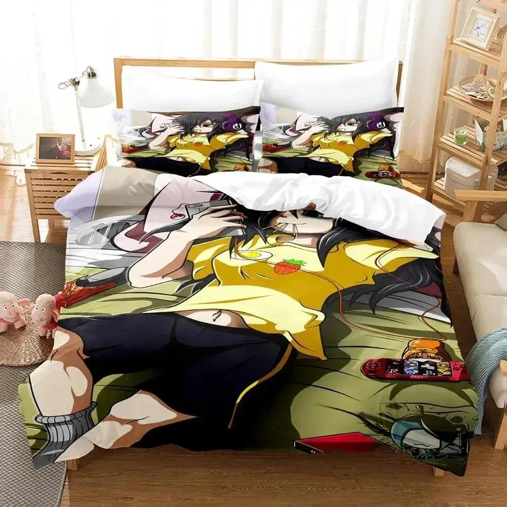 

3D Print Anime Tomoko Kuroki WataMote Bedding Set Duvetcover Bed Set Quilt Cover Pillowcase Comforter king Queen Size Boys Adult 70x133cm 2pcs