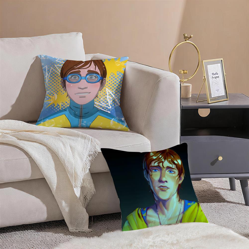 Simple Casual WWater Boys Dispatch Cushion Cover Linen Pillow Case Soft Breathable Protective Couch Room Decoration
