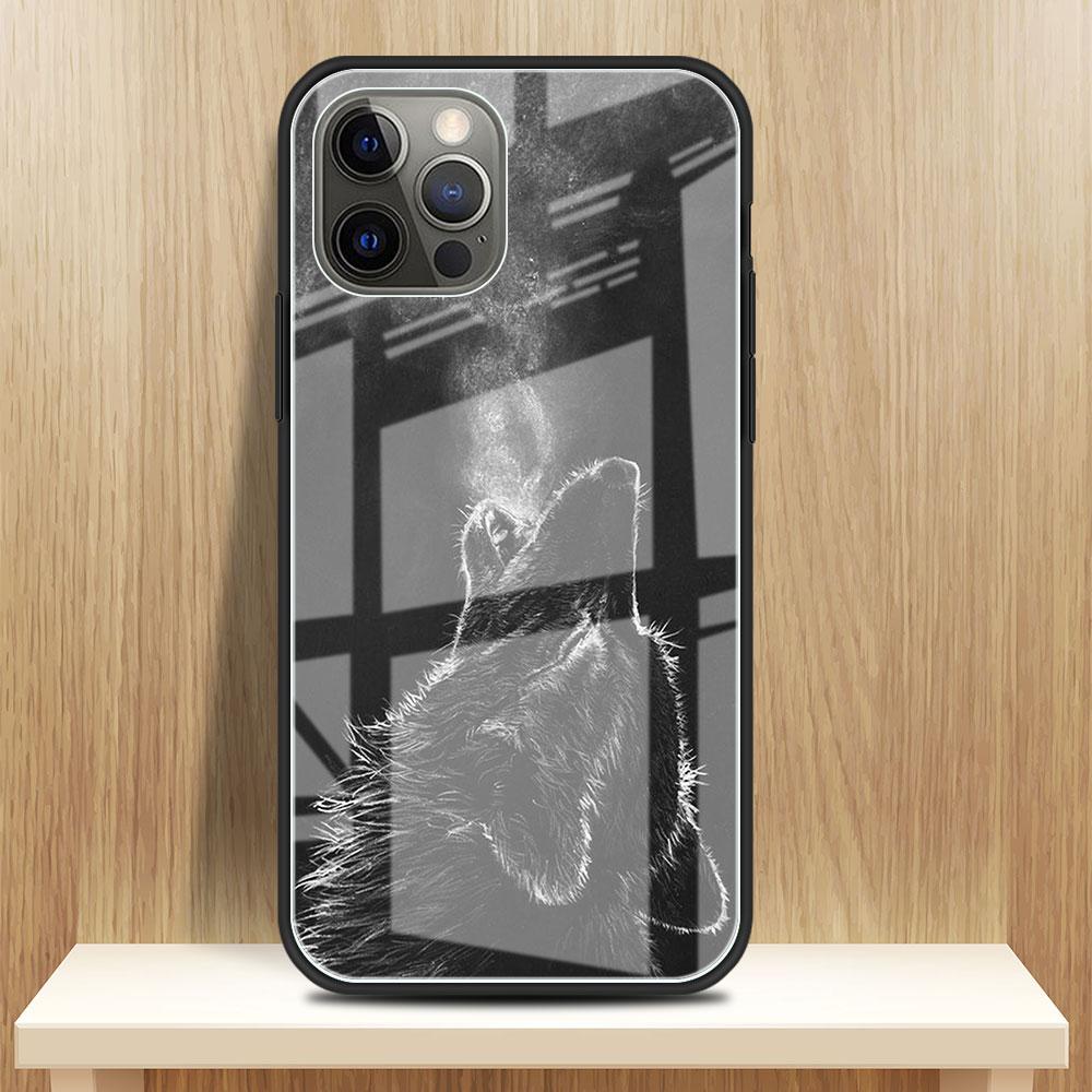 

Стеклянный чехол с изображением волка, собаки, кошки, птицы, льва, тигра, животного, для Apple iPhone 14 13 Pro 11 12 7 8 Plus SE 2022 XR X XS Max 6 6S, чехол для телефона iPhone 14 Plus