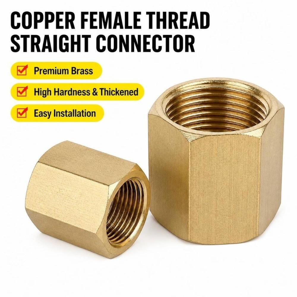 Hex Shape Brass Pipe Fitting BSP Female Thread Hose Adapter Durable Hex Coupling Connector