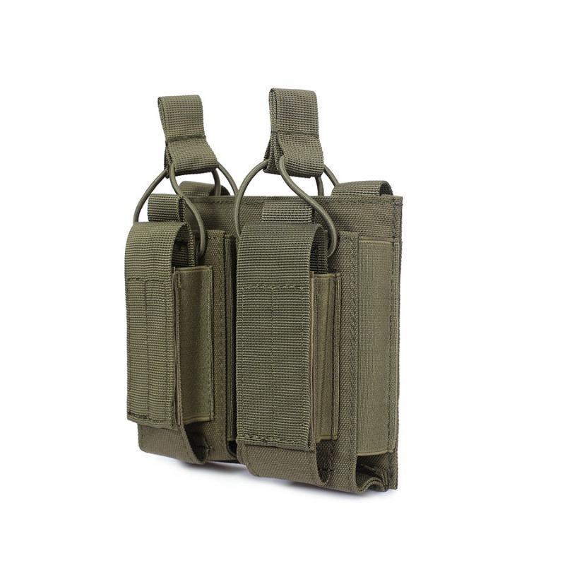 Tactical Molle Magazine Pouch Tactical Pouch Double Rifle Pistol Mag Pouch 2-Layer Cartridge Holder