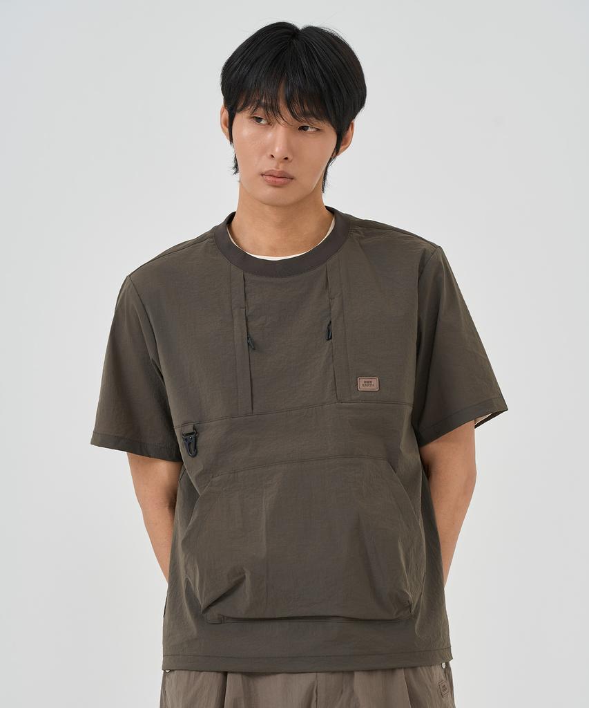 BBC EARTH Utility Woven Round T-Shirt_Khaki