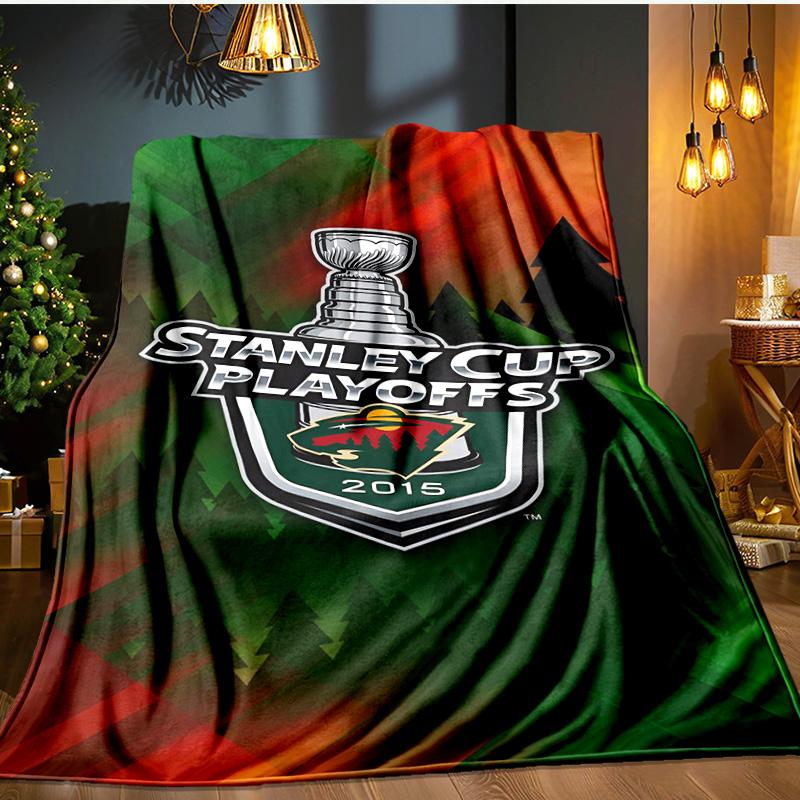 Minnesota Hockey Team Blanket Flannel Throw for Sofa, Indoor, Camping, Living Room, Office, Chair, And Bed Soft Birthday Gift