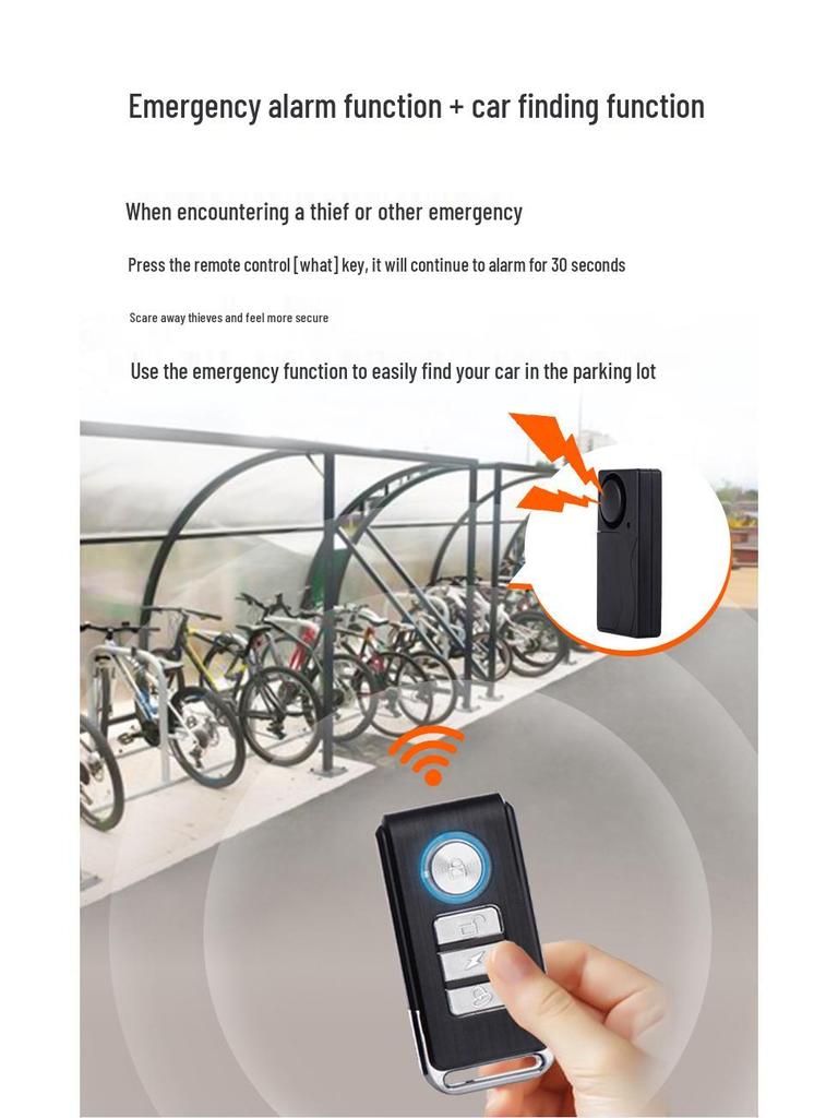 Fjärrstyrd trådlös vibrationslarm med justerbar känslighet och hög decibelvarning