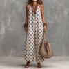 2026 European and American New Summer Cross-border Retro Polka Dot V-neck Loose Polka Dot Jumpsuit Sleeveless Straight Jumpsuit