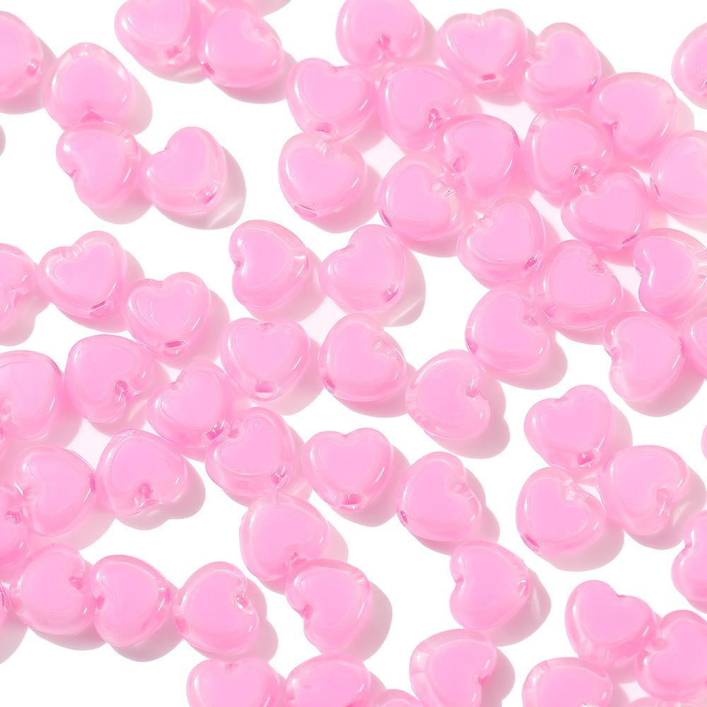 50pcs/Lot 7x8mm Acrylic Heart Beads for Jewelry Making Loose Spacer Beads DIY Necklace Bracelet Accessories Supplies