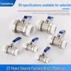 High-Pressure Brass PPR Double-Head Union Ball Valve, 4-Point Switch, Straight-Through, Hot-Melt Copper Ball