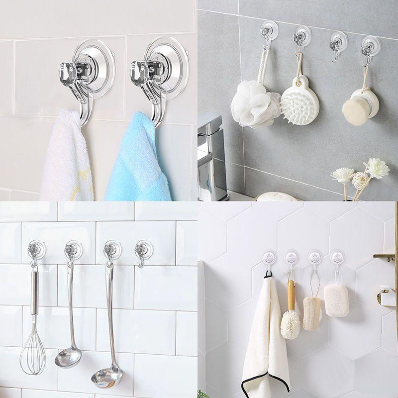 Transparent Reusable Vacuum Suction Cup Hook Without Punching Glass Kitchen Bathroom Wall Storage Items Towel Umbrella Hook