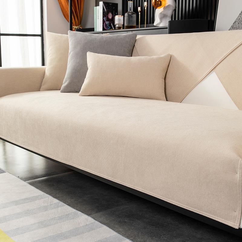 Soft Chenille Sofa Towel Universal Non-slip Sofa Cover for Living Room 1/2/3/4 Seat Sectional L-shaped Slipcover, not whole set