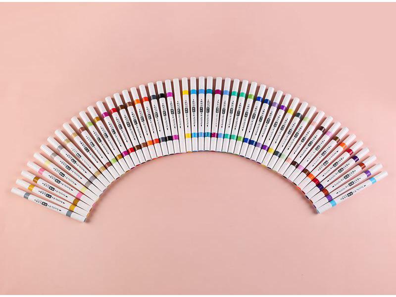 48-farbige Acryl-Marker mit Doppelspitze für Kunst, Ausmalen und Basteln - Perfekt für Schüler und Kinder
