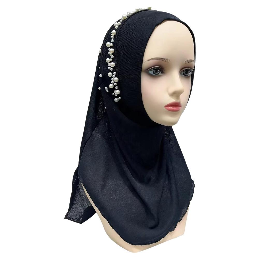 Elastic Fit Women Turban Cap Pull On Pull On Head Wrap Gift Idea Beaded Hijab Scarf  Muslim Women