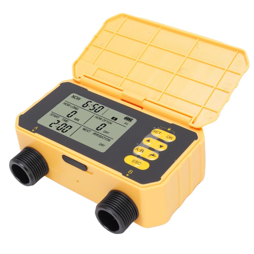 Solar Sprinkler Timer Double Outlet Reversible Adjustment Automatic Watering System Irrigation