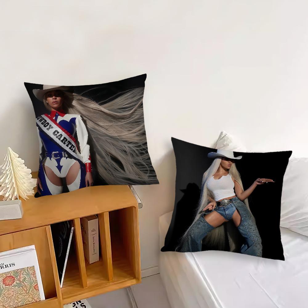 B-beyonce Singer Cowboy Carter Cushion Cover Pillow Cover Decoration Room Home Sofa Living Office Car Nordic Simplicity
