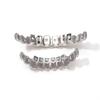 Stock Halloween Hiphop 10 Tooth Grillz Micro Pave Inlaid Red Zircon Rapper Cosplay Party Teeth Decoration Jewelry