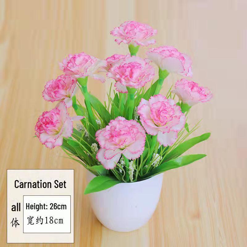 Decorative Small Artificial Potted Flowers Set for Home and Living Room Decor